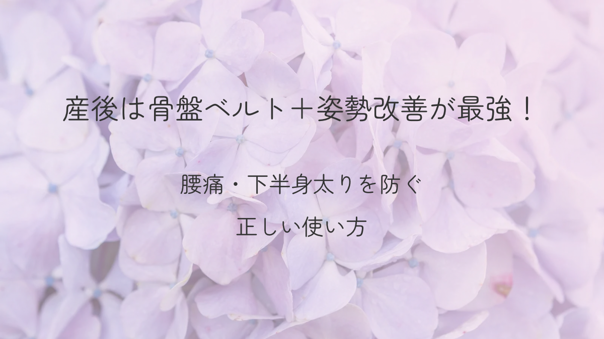 産後の骨盤ベルトと姿勢改善で腰痛・下半身太りを防ぐ方法を解説するアイキャッチ画像